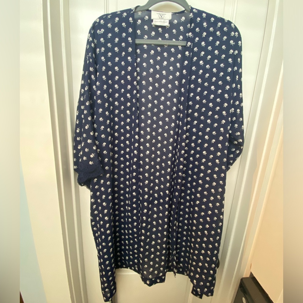 Valentino Vintage Navy & White Robe Small